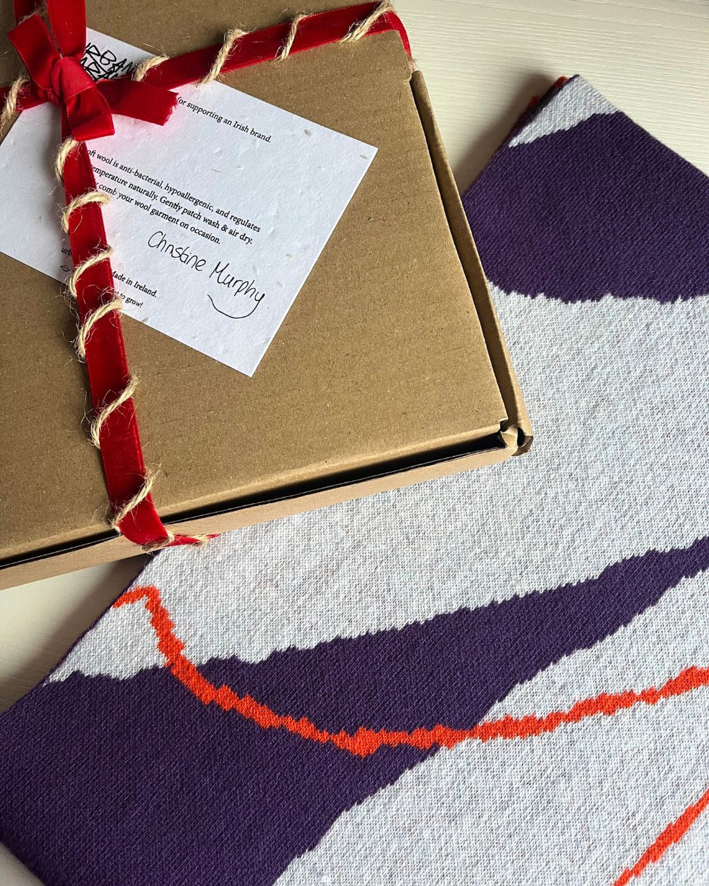 Graffiti Scarf - Purple and Tangerine