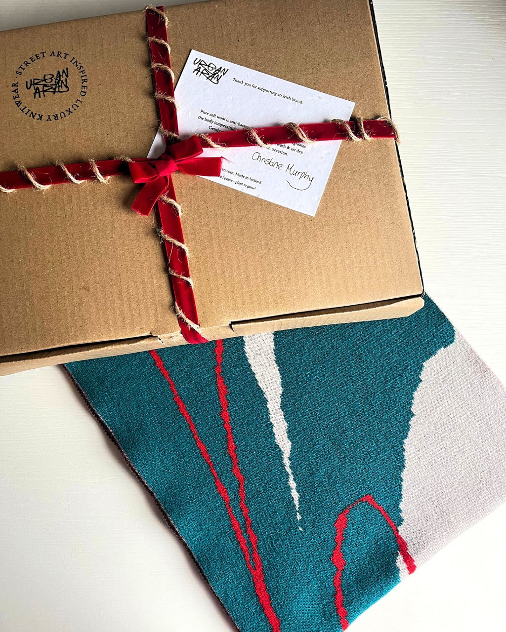 Graffiti Scarf - Ice, Blue and Tangerine