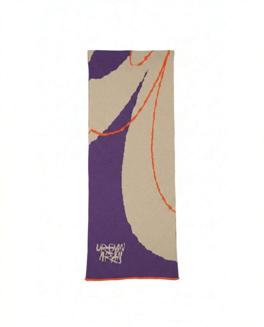 Graffiti Scarf - Purple and Tangerine