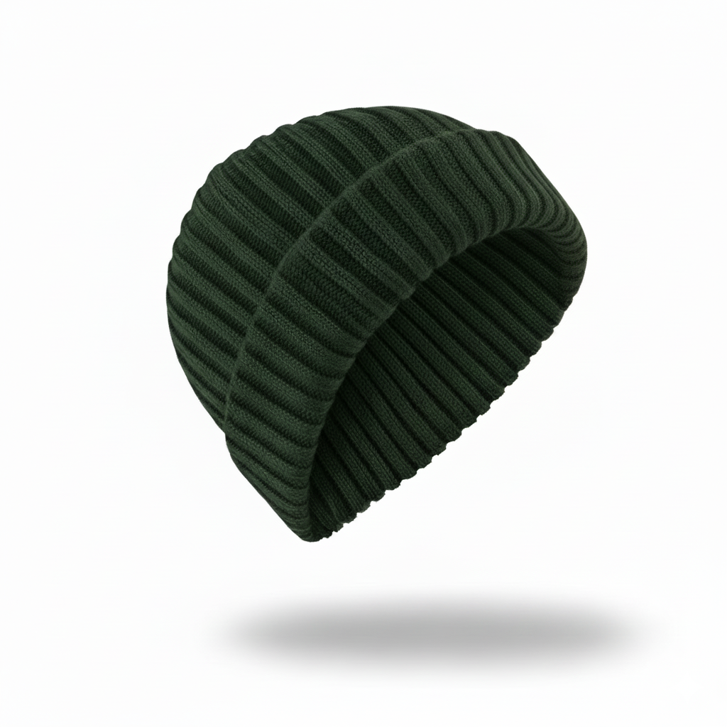 Merino Wool Beanie Dark Green