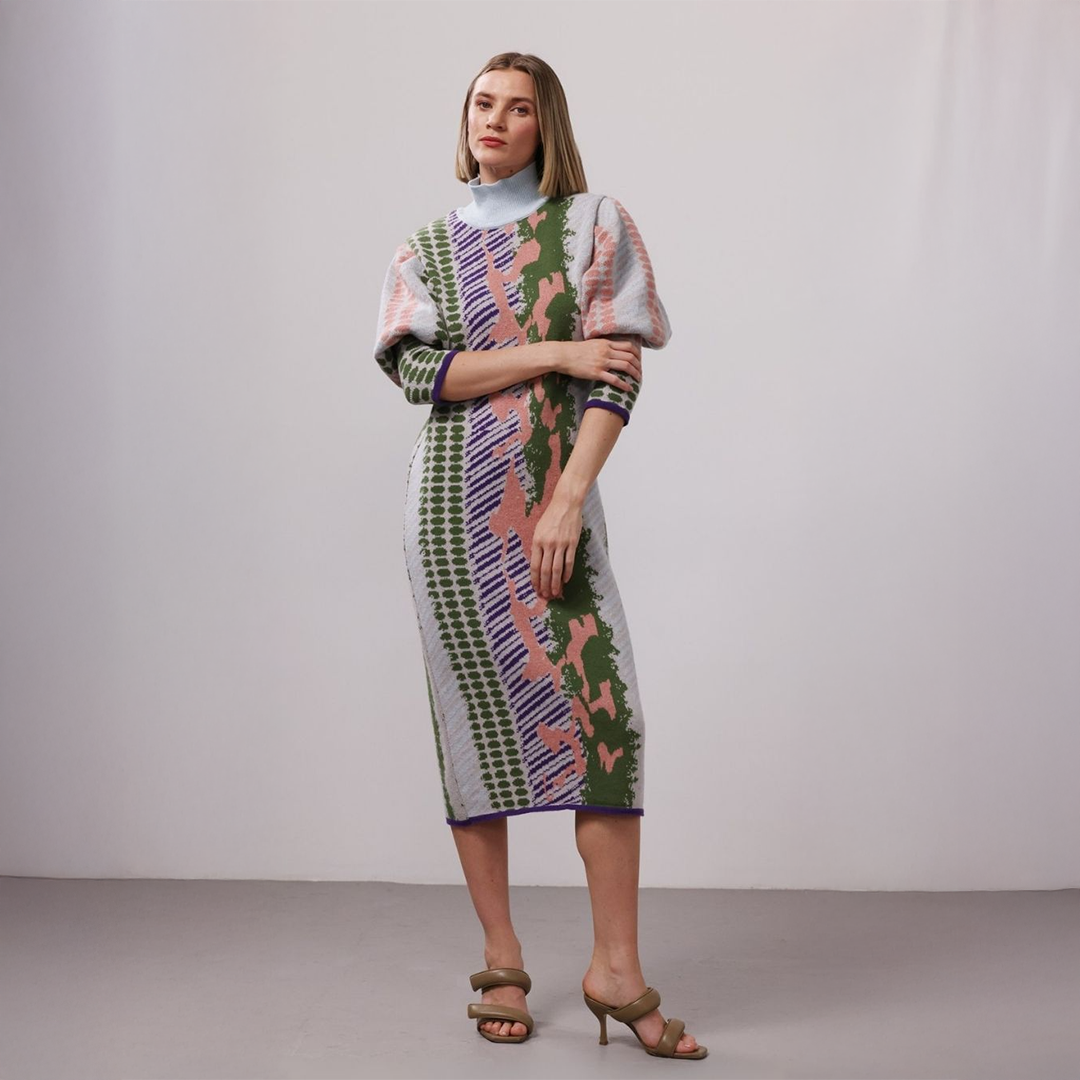 Graphic Knitted Dress