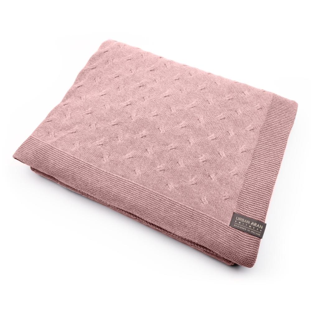 Premium Pink Cable Baby Blanket