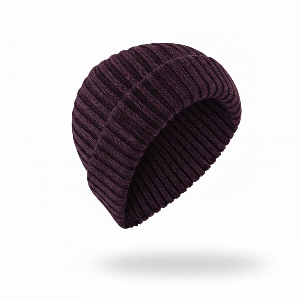 Merino Wool Beanie Plum