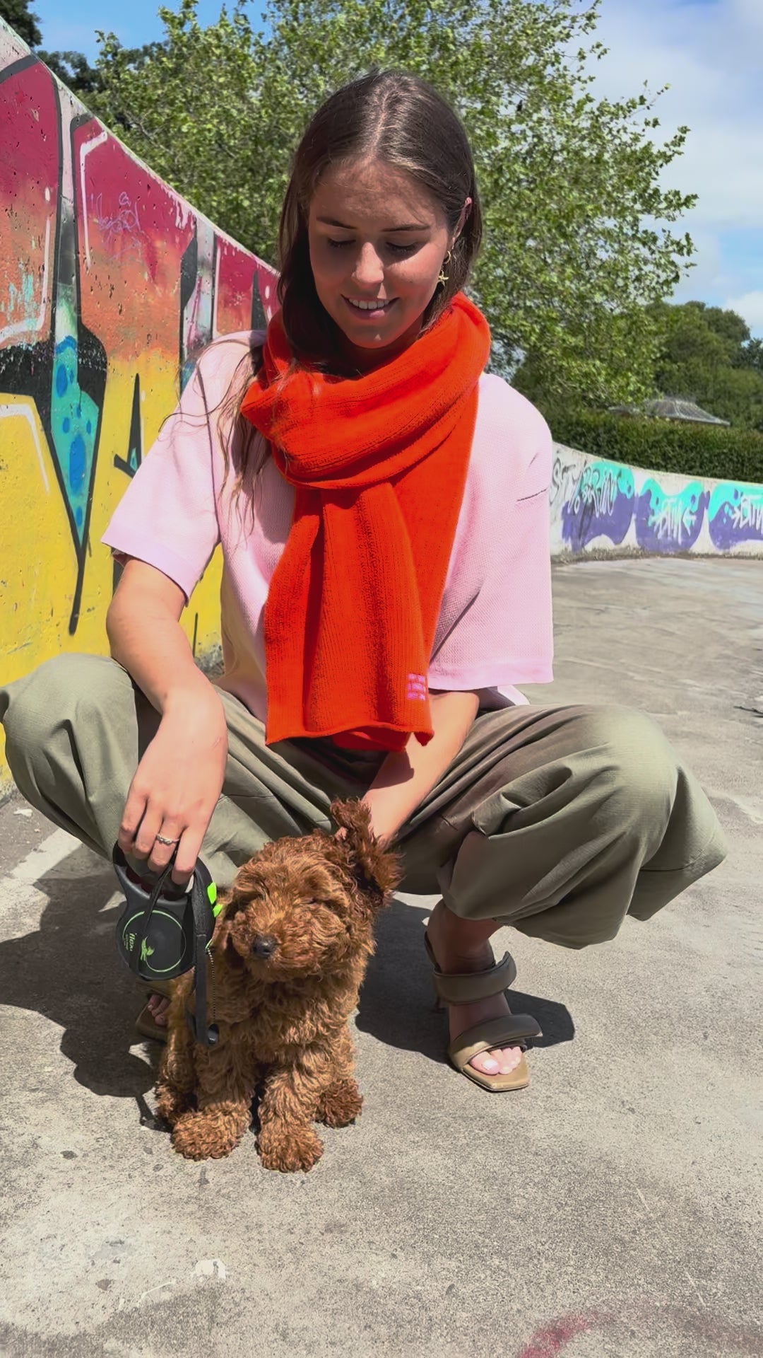 Handloomed Scarf - Tangerine