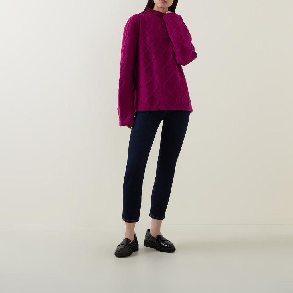 Loop Knit Sweater Raspberry Pink