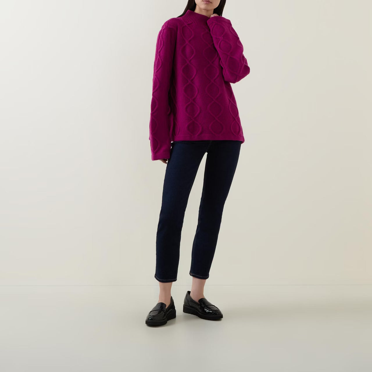 Loop Knit Sweater Raspberry Pink