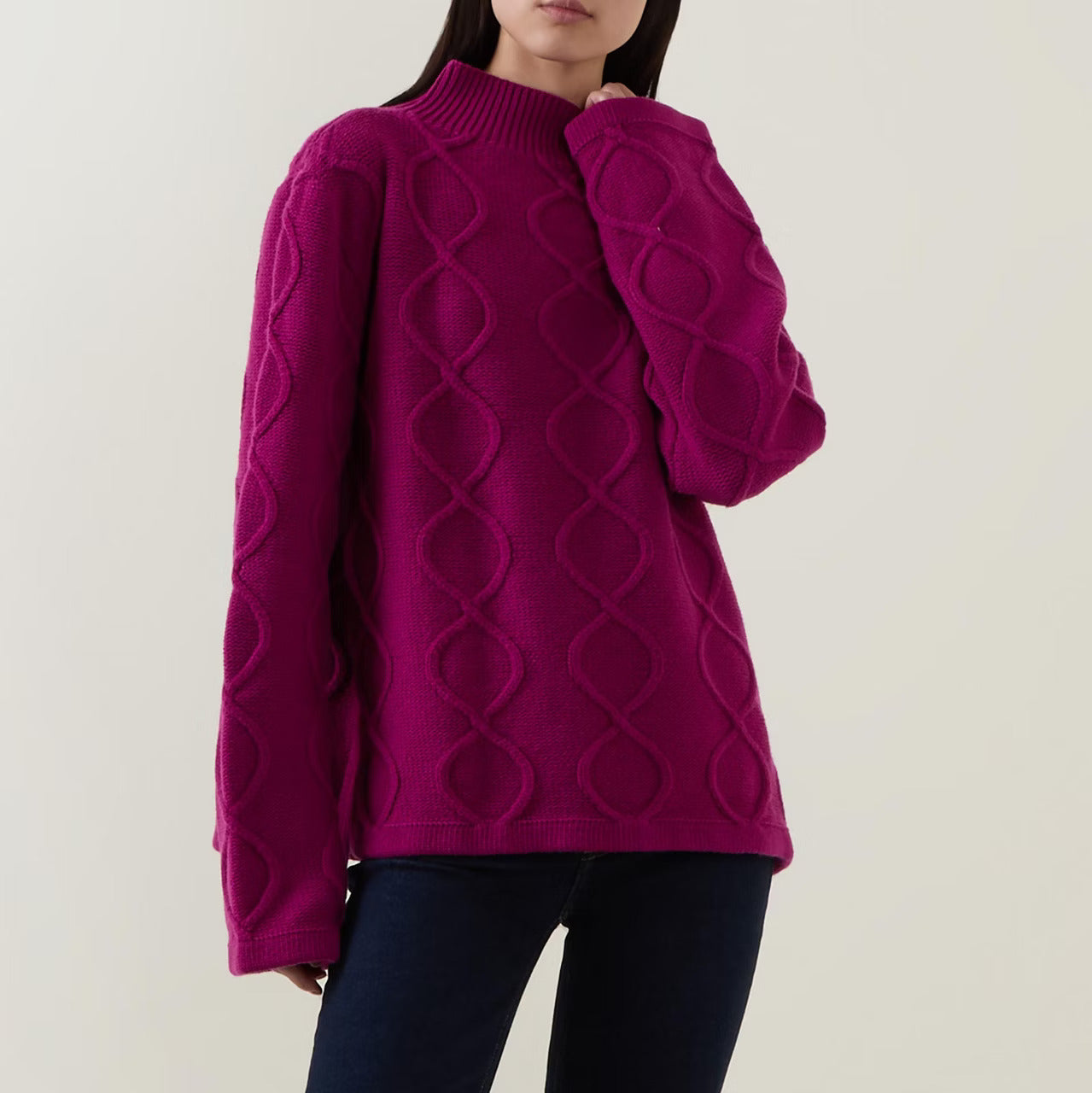 Loop Knit Sweater Raspberry Pink