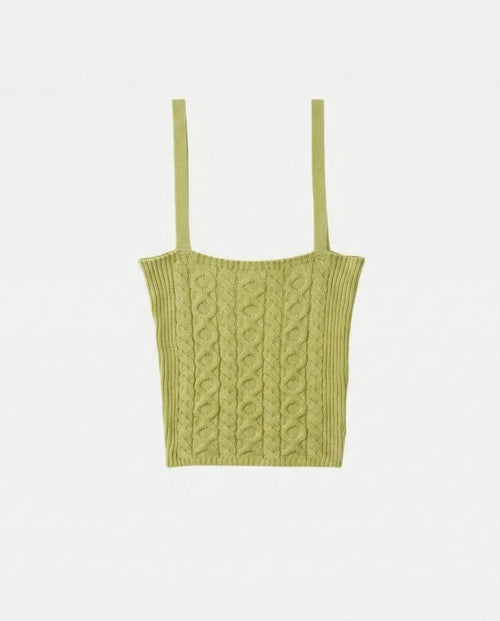 Cable knit top Pale Green