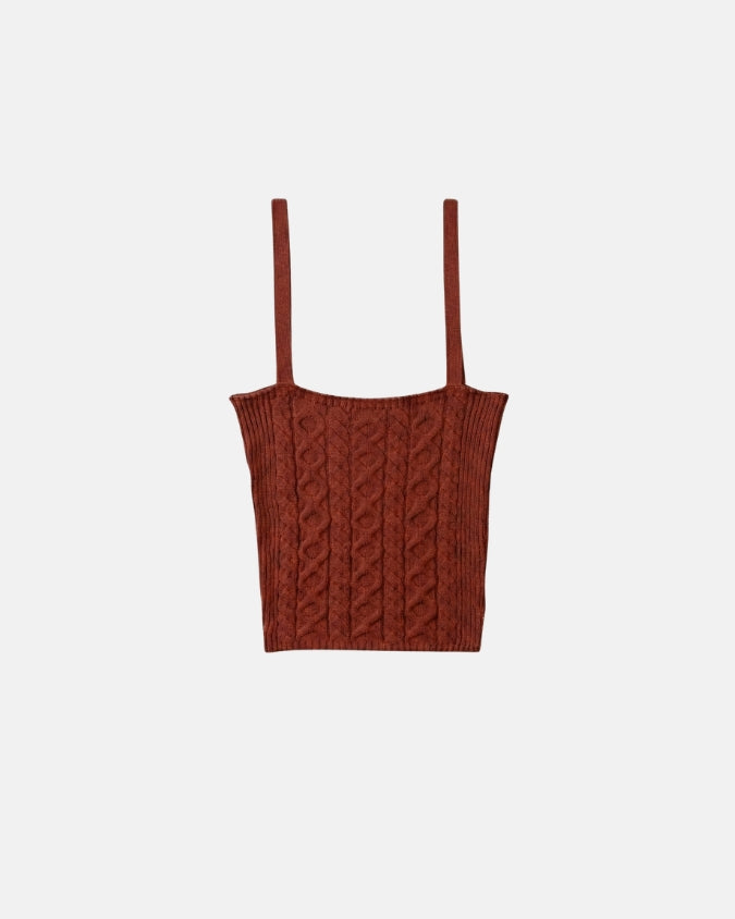 Cable knit top - Chocolate