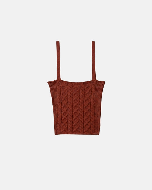 Cable knit top - Chocolate